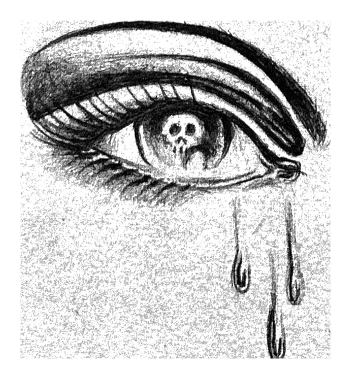 Tearful Eye with Skull Reflection