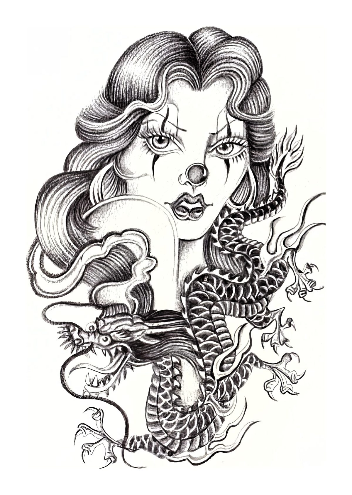 Mystical Woman and Dragon