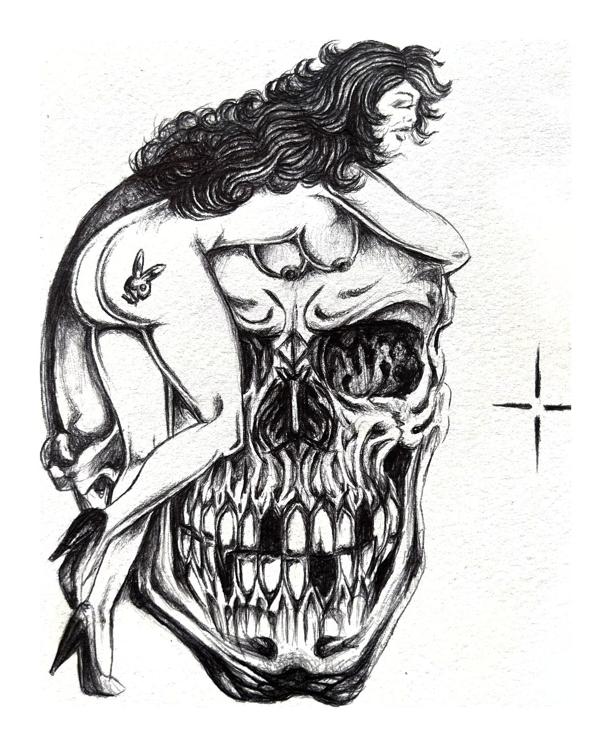 Mystical Fusion - Woman and Skull