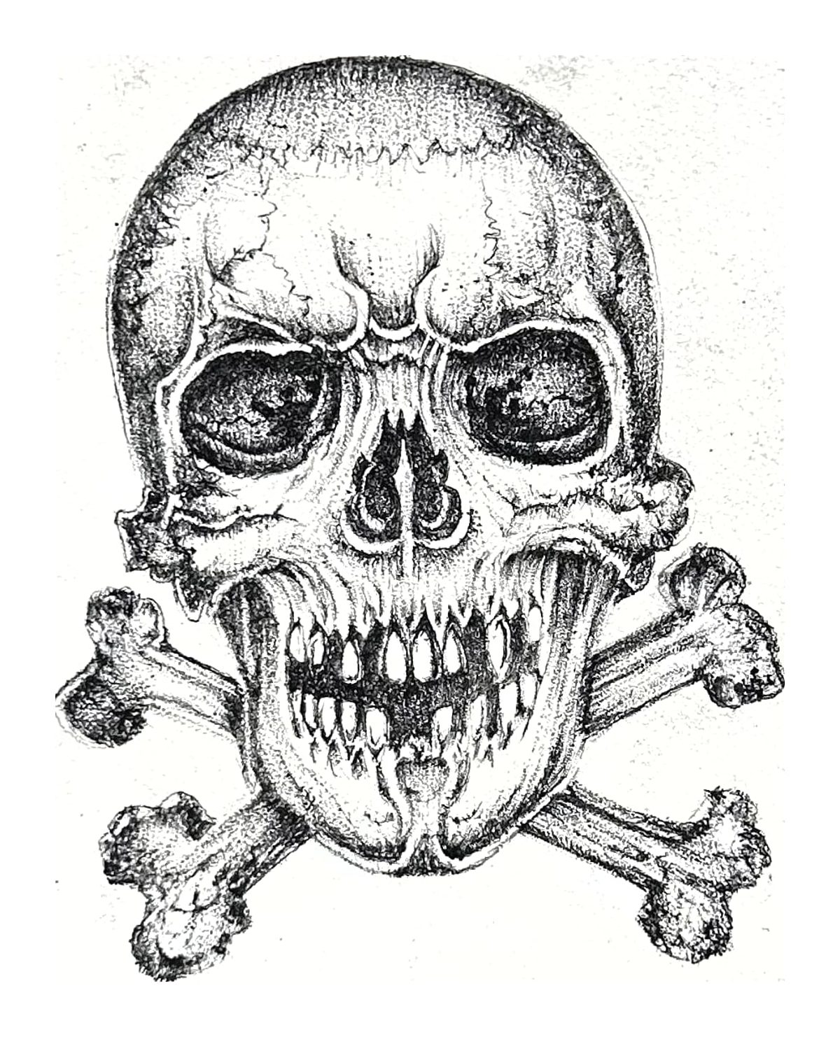 Intricate Skull and Crossbones