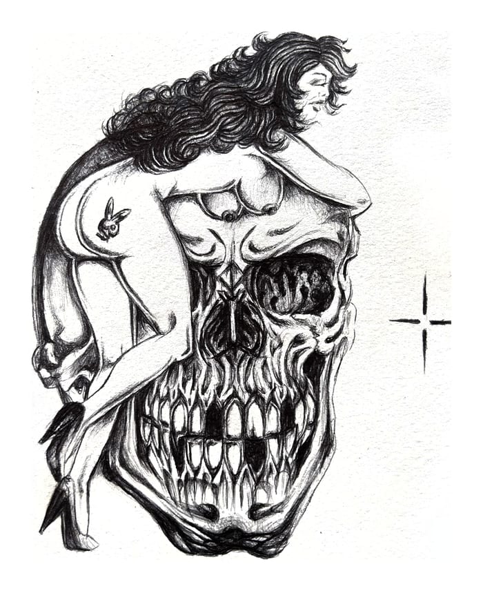 Mystical Fusion - Woman and Skull