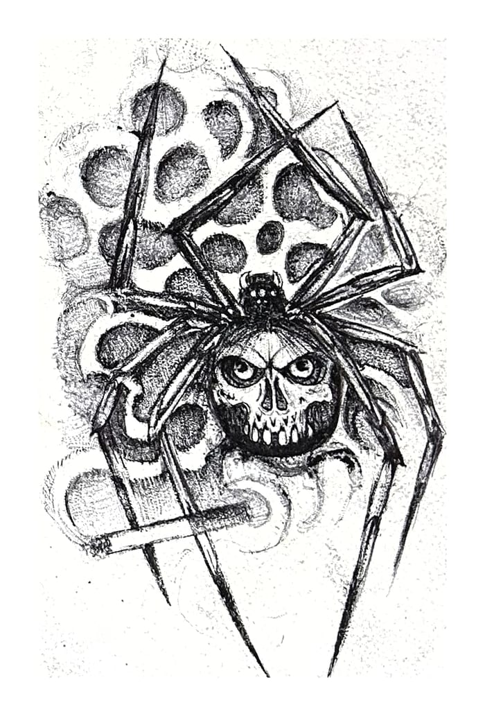 Skull Spider Fine Line
