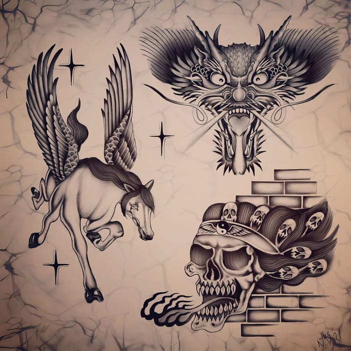 Digital tattoo art by Natasha Smith