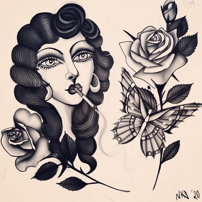 Digital tattoo art by Natasha Smith