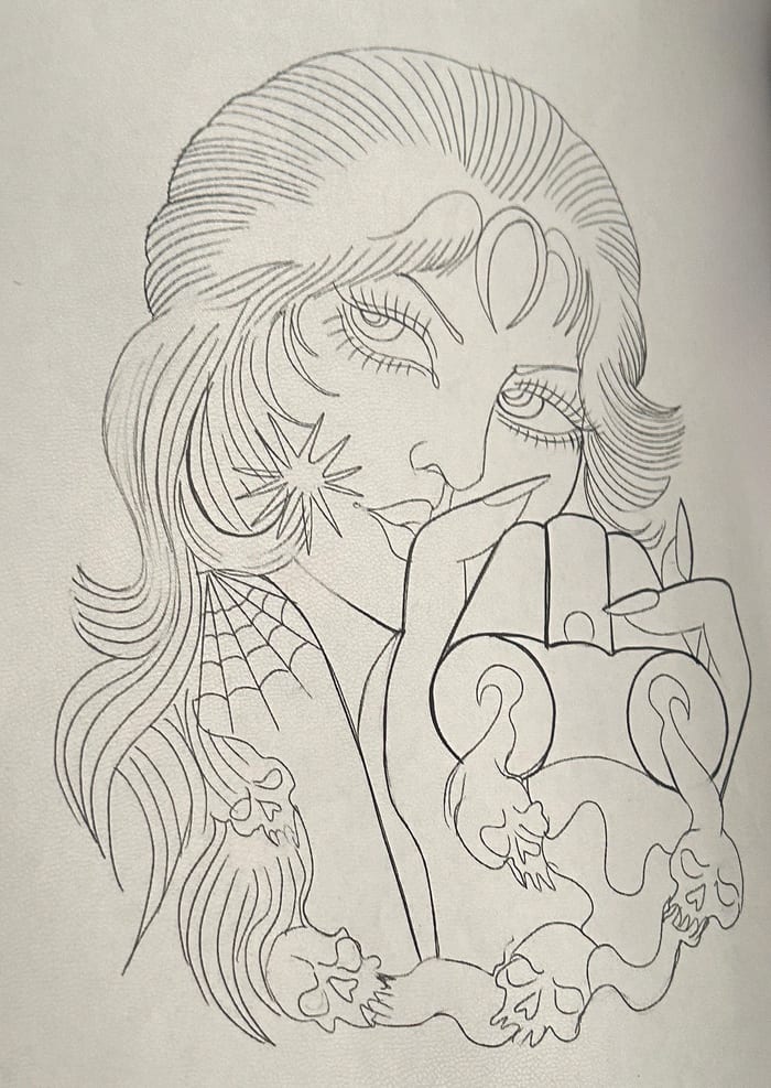 Tattoo linework by Natasha Smith