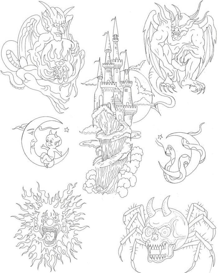 Tattoo linework by Natasha Smith